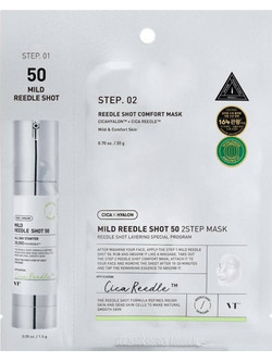 VT Cosmetics Reedle Mild 50 2-Step Sheet Μάσκα Προσώπου για Αντιγήρανση με Υαλουρονικό 26.5gr