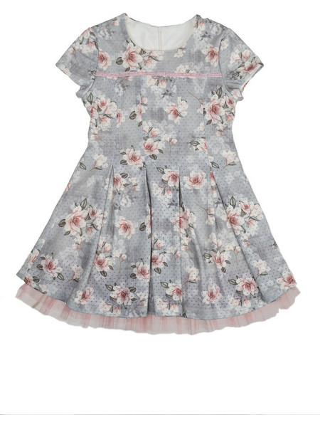 Joom Παιδικό Φόρεμα Floral Γκρι Ροζ 40222623