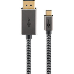 Goobay Καλώδιο DisplayPort 1.2 to USB-C Male Braided 3m Grey 75709
