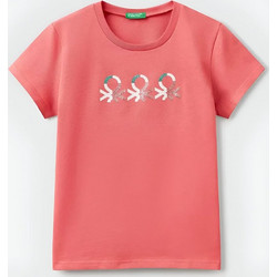 Benetton Παιδικό T-Shirt Κοντομάνικο Κοραλί 3I1XC10MZ-11F
