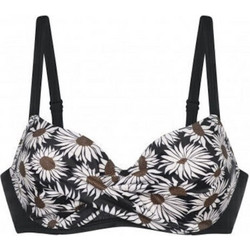 Dorina Bikini Top με Ενίσχυση Floral Μαύρο Λευκό FXBK0007M120-BK0084