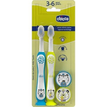 Chicco Milk Teeth Soft Παιδικές Οδοντόβουρτσες 2τμχ Μπλε Κίτρινη