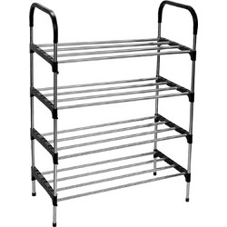 Keskor Παπουτσοθήκη Μεταλλική Ασημί M56xΠ30xΥ81cm 42890-2
