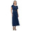 Bodymove Midi Καλοκαιρινό Καθημερινό Φόρεμα Μεταξωτό Navy Μπλε 1446-1