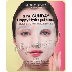 Kocostar A.M Sunday Happy Hydrogel Sheet Μάσκα Προσώπου για Ενυδάτωση με Κολλαγόνο 25gr