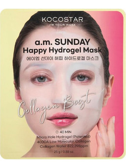 Kocostar A.M Sunday Happy Hydrogel Sheet Μάσκα Προσώπου για Ενυδάτωση με Κολλαγόνο 25gr