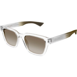 Saint Laurent SL790 005 Ανδρικά Γυαλιά Ηλίου Τετράγωνα Κοκάλινα Διαφανή με Καφέ Φακό
