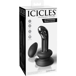 Pipedream Icicles No 84 Vibrating Glass Πρωκτική Σφήνα Ασύρματη με Δόνηση 10.6cm Μαύρη