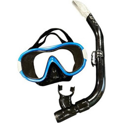 Tech-pro Set Polar Μάσκα Θαλάσσης με Αναπνευστήρα Μαύρη/Μπλε