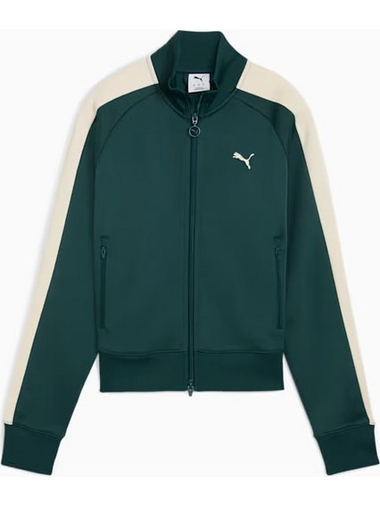 Puma T7 Always On Track Γυναικεία Ζακέτα Φούτερ Μακριά με Φερμουάρ Κυπαρισσί 629796-75