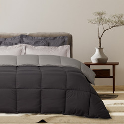 Das Home Πάπλωμα Υπέρδιπλο Hollowfiber 220x240 Happy 9693 Black Grey [