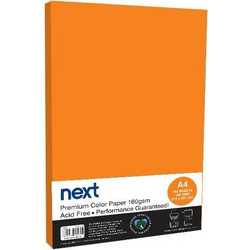 Next Χαρτόνι Α4 160gr/m² 100 Φύλλα Πορτοκαλί 09018-13-3
