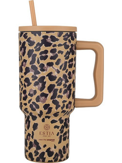 Estia Straw Tumbler XL Save The Aegean Spotted Prowl 900ml