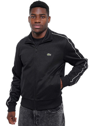Lacoste Ανδρική Ζακέτα Φούτερ με Φερμουάρ Μαύρη SH145700-031