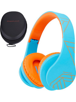 PowerLocus P2 Ασύρματα Bluetooth Ακουστικά Over Ear με Noise Cancelling Γαλάζια Πορτοκαλί