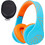 PowerLocus P2 Ασύρματα Bluetooth Ακουστικά Over Ear με Noise Cancelling Γαλάζια Πορτοκαλί