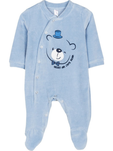 Dreams Mr Cute Bear Φορμάκι Μακρυμάνικo για Αγόρι Βελουτέ Γαλάζιο 2572201