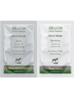 Kalliston Donkey Milk Κρεμώδης Μάσκα Προσώπου για Καθαρισμό με Γάλα Γαϊδούρας 2x8ml