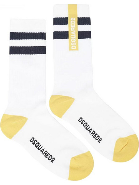 Dsquared2 Ανδρικές Κάλτσες Ψηλές Λευκές DFV142640-117