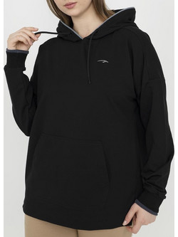 Maraton Γυναικείο Φούτερ Oversized με Κουκούλα & Τσέπες Μαύρο MWSS2221169SWS002