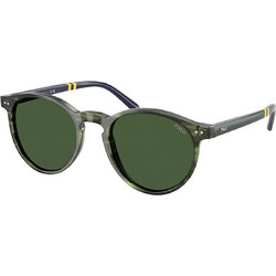 Polo Ralph Lauren PH4236 631671 Ανδρικά Γυαλιά Ηλίου Στρογγυλά Κοκάλινα Μαύρα με Πράσινο Φακό