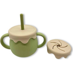 BabyCloud Ποτηράκι Σιλικόνης Πράσινο/Μπεζ 250ml