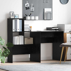 vidaXL Γραφείο Ξύλινο με Βιβλιοθήκη 131.5x50x106.5cm 869299
