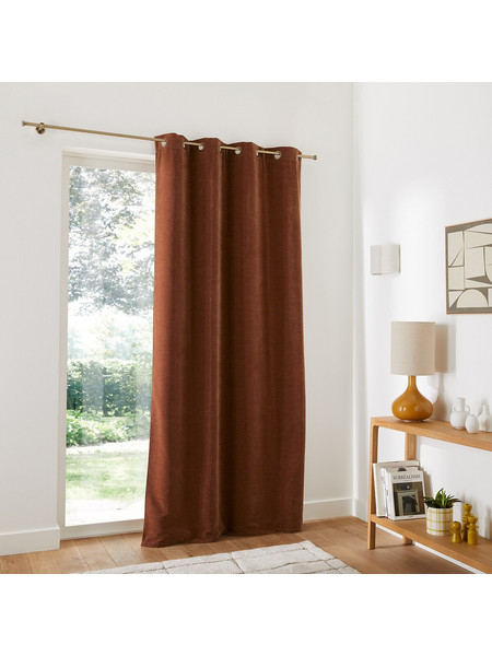 La Redoute Κουρτίνα Παραθύρου Βελουτέ με Τρουκς 135x250 Calda 351150801 Κάραμελ