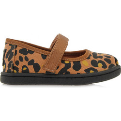 Toms Mary Jane Παιδικές Μπαλαρίνες Πάνινες με Σκρατς Καφέ Μαύρες 10014095