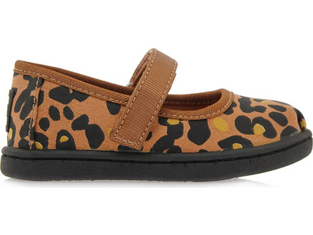 Toms Mary Jane Παιδικές Μπαλαρίνες Πάνινες με Σκρατς Καφέ Μαύρες 10014095