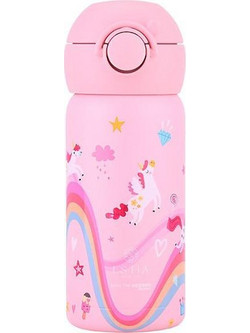 Estia Wonder Bottle Save Τhe Aegean Rainbow Dreams Παιδικό Παγούρι Θερμός Ανοξείδωτο Ροζ 350ml