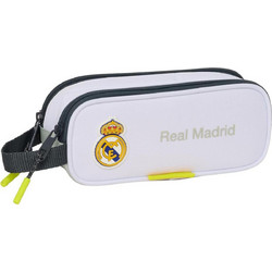 Safta CF Real Madrid Κασετίνα Βαρελάκι με 2 Θήκες Λευκή 812554513
