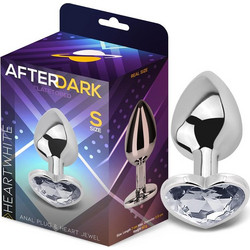 LateToBed Afterdark Heart Small Πρωκτική Σφήνα Diamond Plug 7cm Λευκή Ασημί AD-242