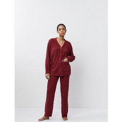 Aruelle Merry Σετ Γυναικείες Πιτζάμες Χειμωνιάτικες Fleece Μπορντό 39.01.23.895