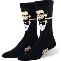 Cool Abraham Lincoln 360 Ανδρικές Κάλτσες Ψηλές με Σχέδια Μαύρες 10053MCNCD