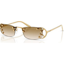 Prada PRC57S 29H30V Γυναικεία Γυαλιά Ηλίου Ορθογώνια Μεταλλικά Χρυσά με Καφέ Φακό