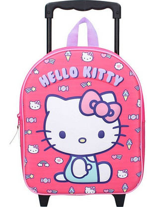 Vadobag Hello Kitty Σχολική Τσάντα Τρόλεϊ Νηπιαγωγείου Ροζ BG0837