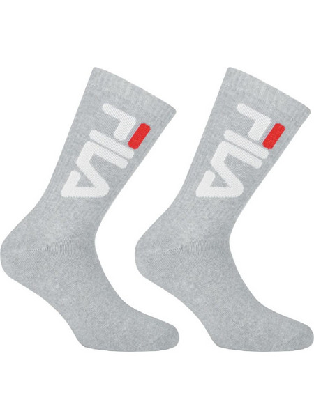 Fila Ανδρικές Κάλτσες Ψηλές Γκρι 2Pack F9598-400