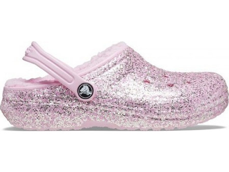 Crocs Ανατομικές Χειμερινές Παιδικές Παντόφλες για Κορίτσι με Γούνα Ροζ 207462-6S0