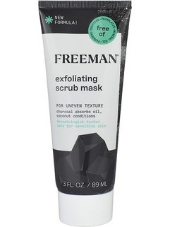 Freeman Exfoliating Charcoal & Coconut Κρεμώδης Μαύρη Μάσκα Προσώπου για Ενυδάτωση με Άνθρακα 89ml