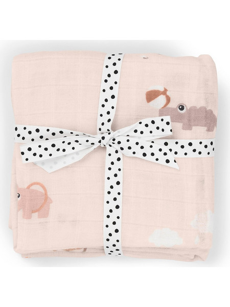 Done by Deer Playground Πάνες Αγκαλιάς από Μουσελίνα Ροζ 65x65cm 2τμχ BR79670