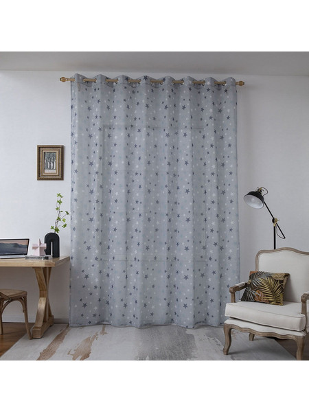 Beauty Home Κουρτίνα Παραθύρου με Τρουκς 280x280 Art 6121 Γαλάζια Μπλε