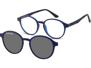 Sunoptic TRC-190C Γυναικείος Σκελετός Γυαλιών Οράσεως με Clip-On Κοκάλινος Μπλε