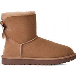UGG Mini Bailey Bow II Γυναικεία Μποτάκια Suede Ταμπά με Γούνα 1016501-RYK
