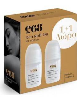 E68 Sensitive Γυναικείο Αποσμητικό Roll On 2x50ml