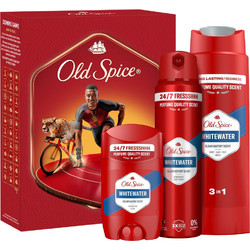 Old Spice Whitewater Deodorant Stick 50ml + Deodorant Spray 150ml + Shower Gel & Shampoo 250ml