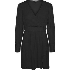 Vero Moda Mini Καθημερινό Φόρεμα Κρουαζέ Μαύρο 10282191