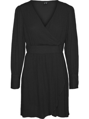 Vero Moda Mini Καθημερινό Φόρεμα Κρουαζέ Μαύρο 10282191
