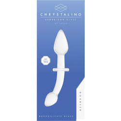 Shots Chrystalino Handblown Glass Doubler Πρωκτικό Dildo 18cm Διαφανές