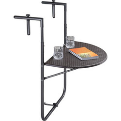 Bakaji Οβάλ Τραπέζι Κήπου Rattan Πτυσσόμενο Καφέ 60x64x83.5cm 8052877973743